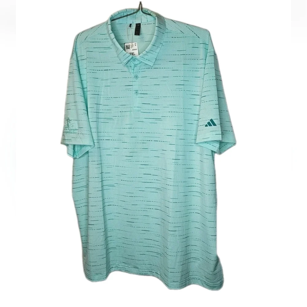 Adidas Golf Ultimate Mesh Polo Shirt Sz 2X Semi Flash Aqua Tennis Pickleball Nwt